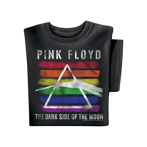 Collections Etc Unisex Pink Floyd Dark Side of the Moon Rainbow T-shirt Black Large