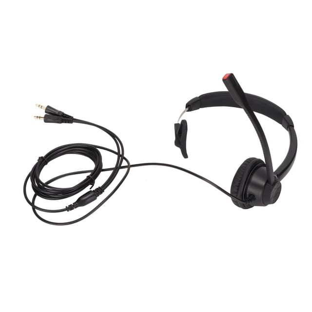 Auriculares telefónicos con cancelación de Ruido, cómodos Auriculares de comunicación de un Solo oído para computadoras PC, Negro
