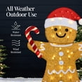 thumbnail image 5 of 3pc Gingerbread Man Family 2D Christmas Yard Decor, 4ft Light Up Holiday Lawn Decoration w/House, 185 LED Lights, 5 of 9