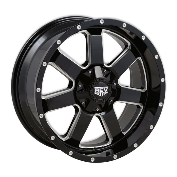 REV Wheels 885M-7908300 885 Series- 17x9 - 5.00 bs - 6x5.5/6x135 -Black/Machine Lip