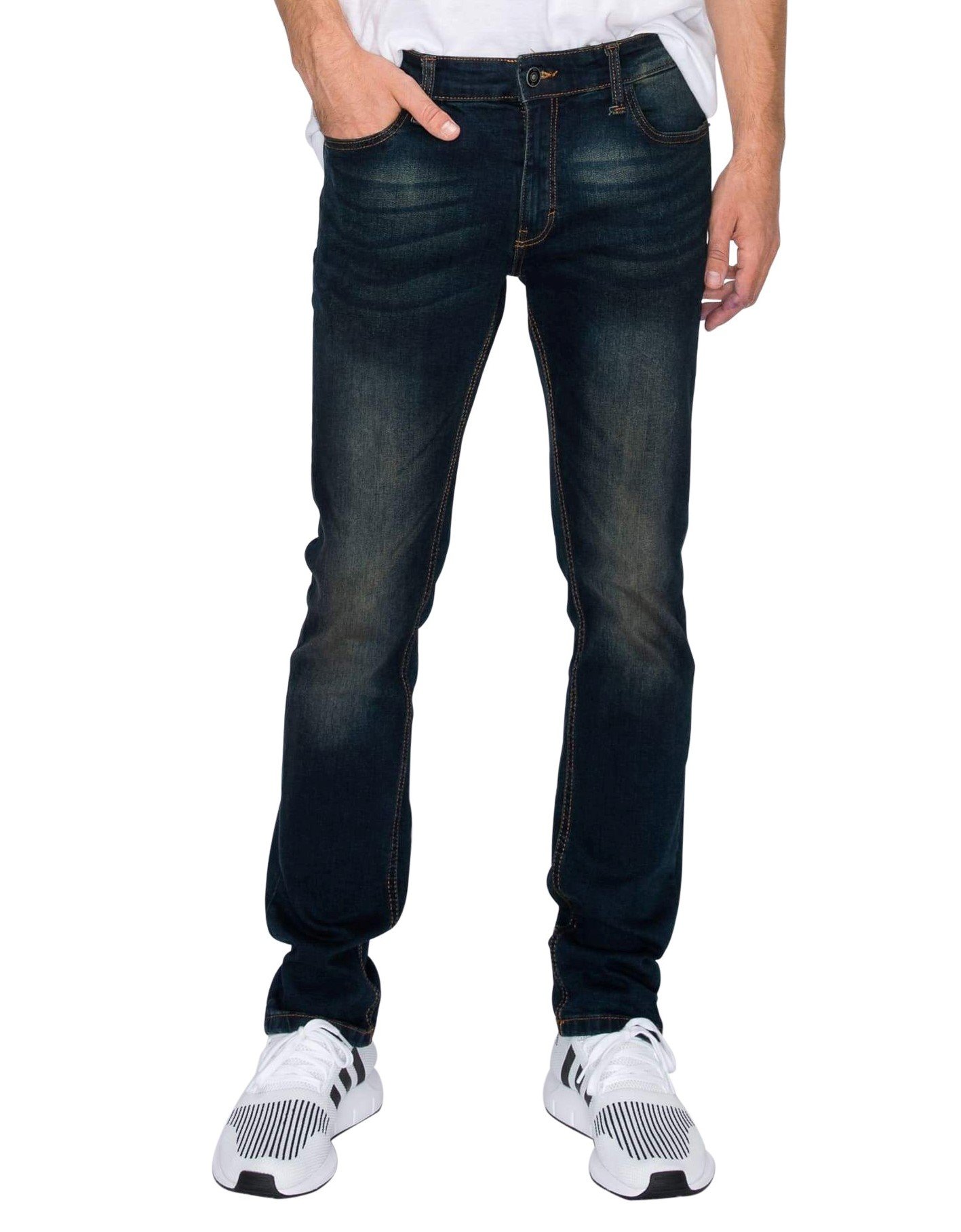 RING OF FIRE Men's 5 Pockets Slim Denim Stretch Jeans - image 1 of 6