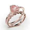 thumbnail image 3 of Dazzling Minimalist 2.00 Carat Oval Morganite And Diamond Moissanite Engagement Ring, Wedding Ring, One Matching Band in 925 Sterling Silver With 18k Rose Gold Plating Gift For Her, Promise Ring, 3 of 3