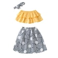 thumbnail image 5 of Gibobby mini faldas de mujer Vestidos africanos Conjunto de hombros Camisa 04 Diadema para niños pequeños Falda Niñas Tops Volantes de Ankara Años fuera Estilo infantil Trajes(Amarillo， 3-4 Años), 5 of 5