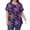 Flower Purple Black, variant on OutfitShow Plus Size Womens Tops Crew Neck Casual Tunic Short Sleeve Shirts Floral Blouses Loose Summer Tops