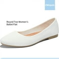 thumbnail image 3 of Obtaom Women's Round Toe Ballet Flats,Cute Textile Ballerina Flats,Comfortable Faux Leather Insole Low Heels Dress Shoes For Ladies (White,US10), 3 of 8