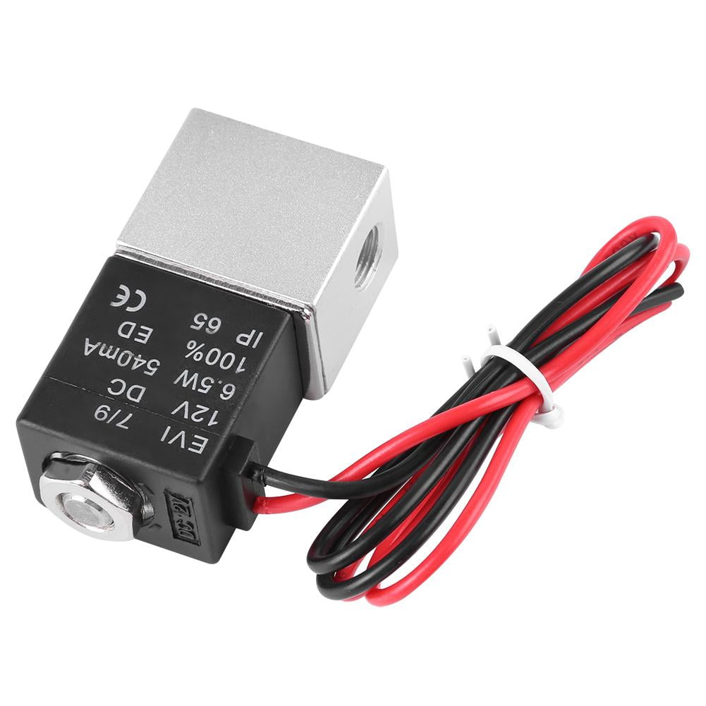 AOMAG 1//8 2 Way Normally Closed Pneumatic Aluminum Electric Solenoid Air Valve 12V DC