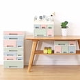 thumbnail image 4 of Organize storage box for multi-scene use, ROSELIFE [TCDF-09] Desktop Organizer, 4 Pieces 4 Drawers, 5 Slots, Blue, Pink and Green Assortment, 4 of 7