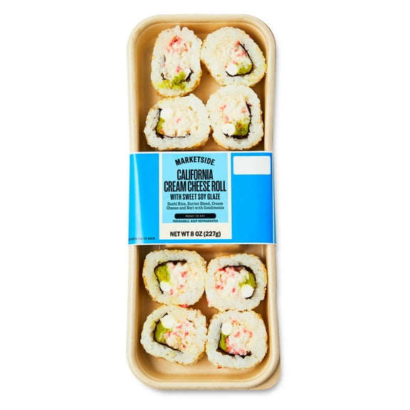 Marketside California Fresh Flavor Cream Cheese Roll Sushi, Fresh Deli Sushi, 8 oz, 1 Count (Refrigerated)