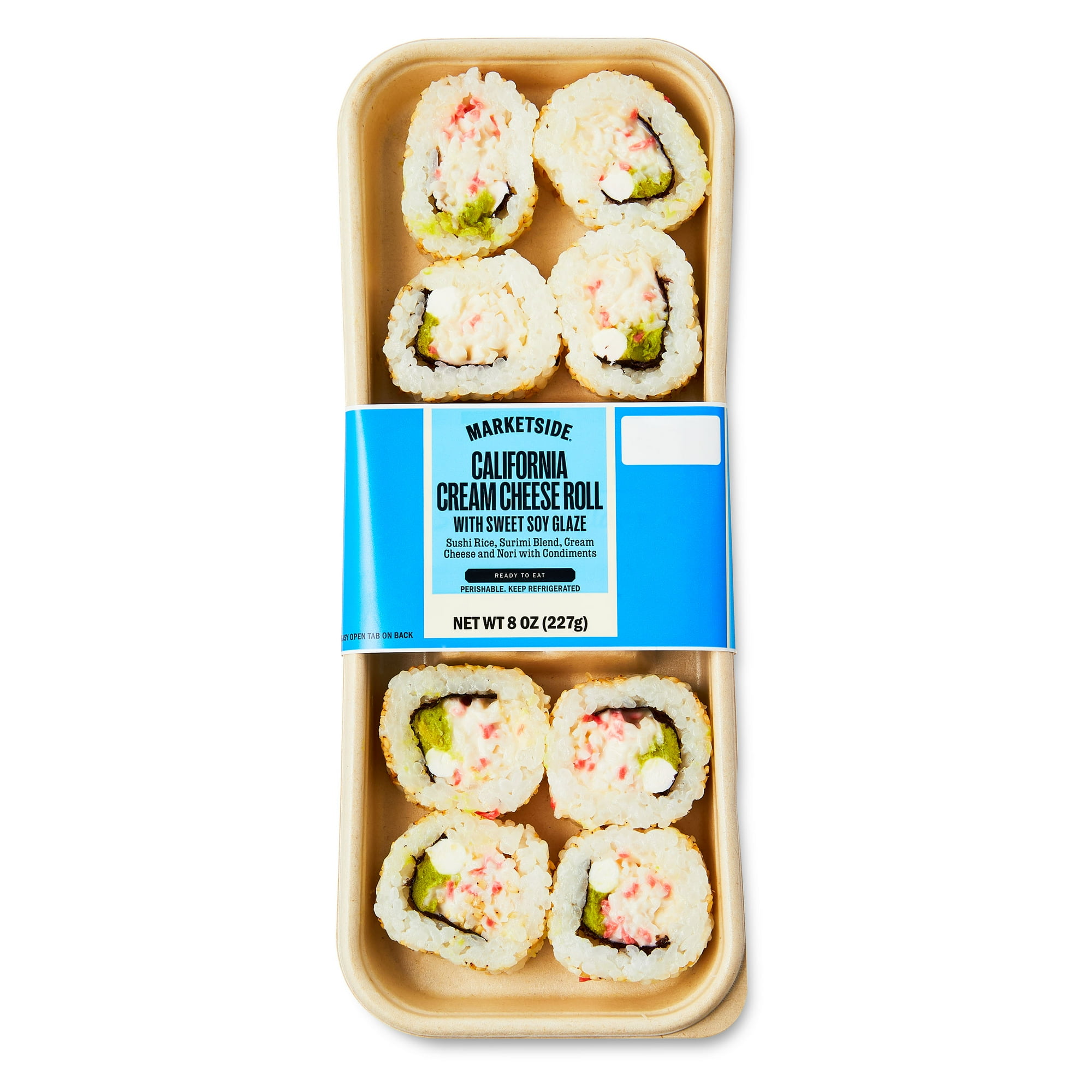 Marketside California Fresh Flavor Cream Cheese Roll Sushi, Fresh Deli Sushi, 8 oz, 1 Count (Refrigerated)