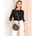 thumbnail image 2 of INSPIRE CHIC Blusa Cuello Redondo Manga Larga Estampado Animal Pu?o De Botón Para Mujer Negro S, 2 of 6