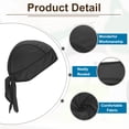thumbnail image 3 of Uxcell Sweat Wicking Cap Dew Rags Skull Cap Football for Men Black, 3 of 7