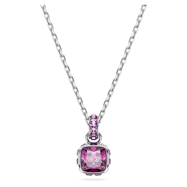 Colgante de cristal rosa con piedra natal de febrero de Swarovski