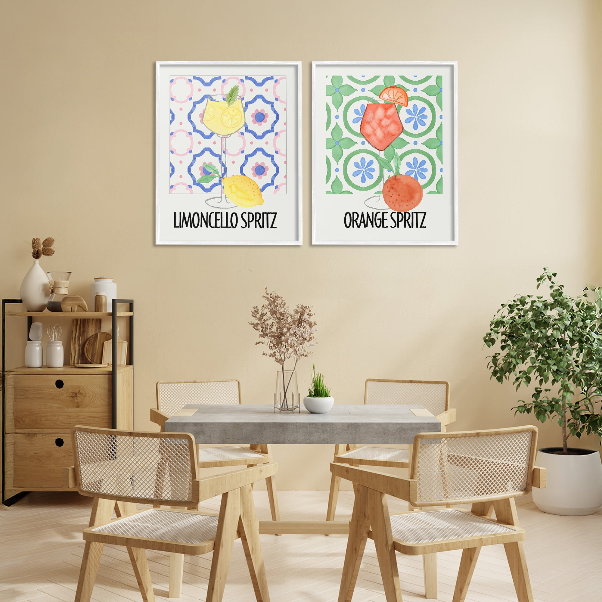 Stupell Industries Citrus Spritz On My Mind 2 Piece White Framed Giclee Art Set, design by Nina Jacobs
