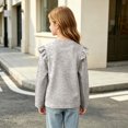 thumbnail image 5 of YUANxueke Girls Ruffle Long Sleeve Cotton Shirts Soft Casual Crewneck Pullover Layering Tops,Gray,2-3 Years, 5 of 7