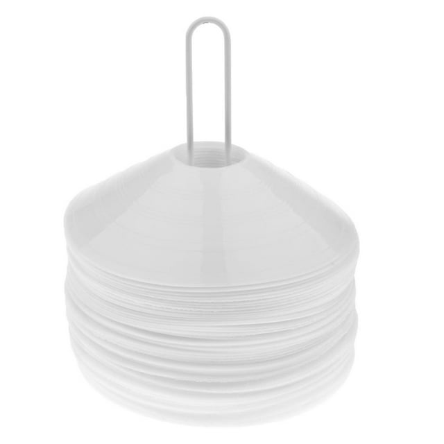 Almencla 50 Pieces Sport Soccer Mini Disc Cones Football Agility White