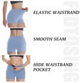 thumbnail image 3 of FEDTOSING High Waist Soft Yoga Shorts Blue Workout Booty Spandex Shorts for Women 3",up to Size 2XL, 3 of 7