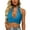 Blue, variant on Charmo Womens Halter Crop Top Deep V Neck Backless Tank Cropped Tops