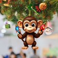 thumbnail image 1 of Christmas Tree Pendant Tree Monkey Pendant Christmas Chain for Hanging Stained Glass Paper Christmas Decorations for Home Small Stain Glass Birds on A Wire Hanging Decorations for Window, 1 of 3