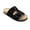 BLACK, variant on Women’s Double Buckle Slide Sandals Adjustable Strap Comfort Footbed Casual Slip On Sandals