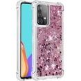 thumbnail image 3 of Compatible with Samsung Galaxy A52 5G Case Glitter Liquid Cute Clear Phone Case Floating Quicksand Shockproof Protective Bumper Silicone TPU Case for Samsung Galaxy A52 5G Love Rose YB, 3 of 12