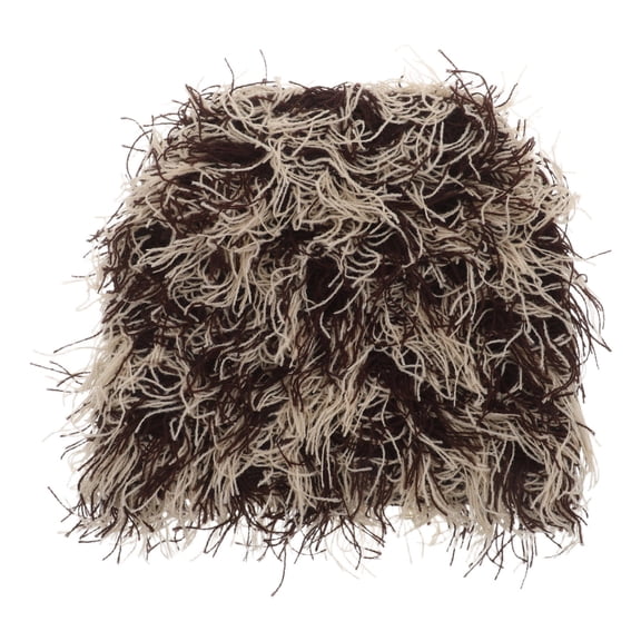 OUNONA Brown Warm Knitted Beanie Hat Soft Thick Fuzzy Winter Cap for Men Women Everyday Outdoor Use