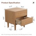 thumbnail image 5 of Muwuele Solid Wood Nightstand, 2 Drawers Nightstand, Mid Century Modern Night Stand, Dorm Bedside Table for Bedroom, Living Room, Natural, 5 of 9