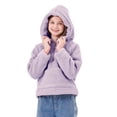 thumbnail image 4 of Rolanko Girls Sherpa Pullover Hoodie Half Zipper Fuzzy Hoodie Sweatshirt with Pockets Kids Fleece Tops 4-14 Years, 4 of 6