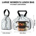 thumbnail image 5 of Pioneer Flower Floral Print Pattern Drawstring Lunch Bag Women - Drawstring Lunch Bag Insulated for Work Office - Stain-Resistant Large Lunchbags for Women with Multi-Pockets, 5 of 6
