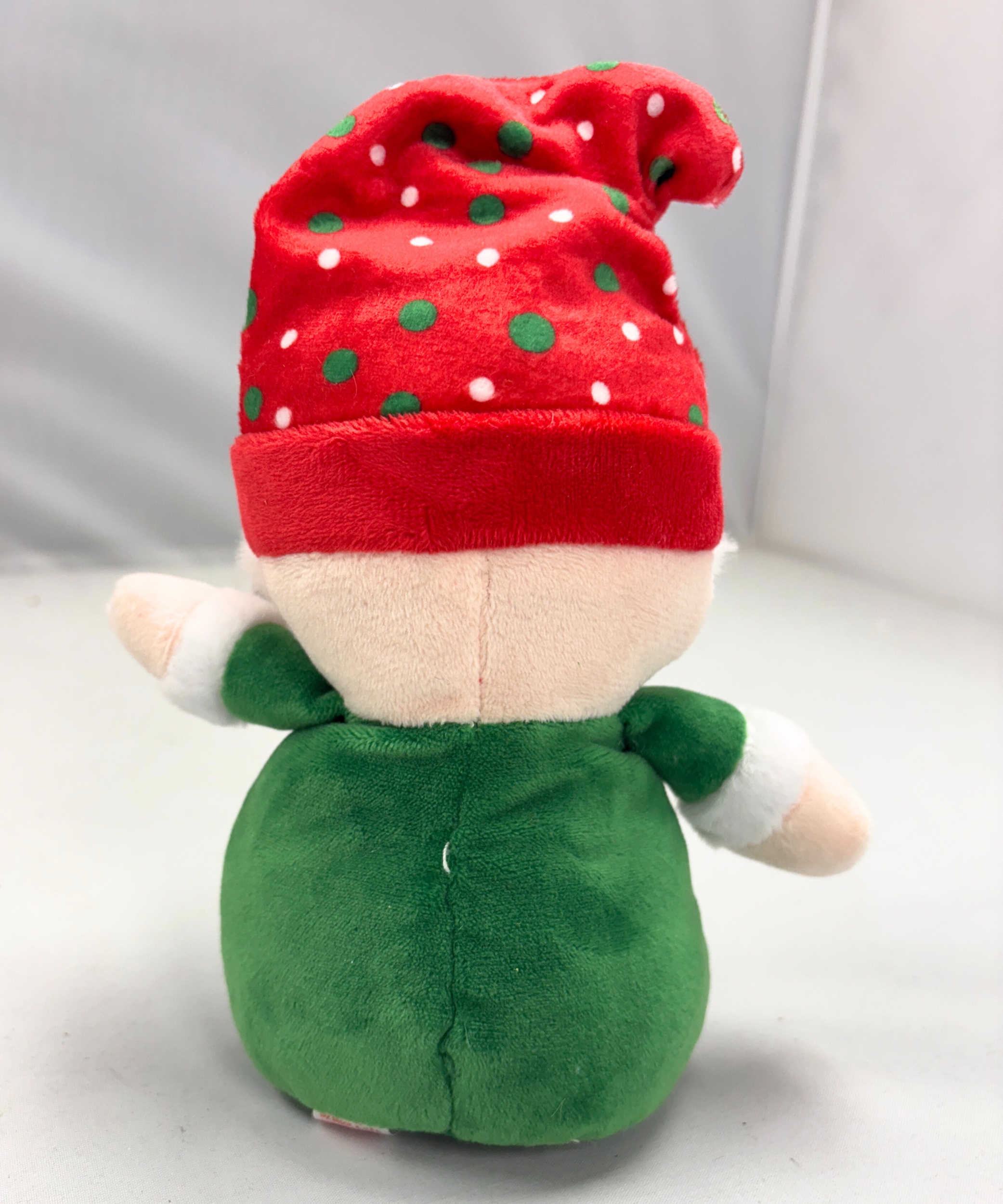 Ty Peluche Gnomo Di Natale Gnolan Beanie Boo Verde Con Cappello Rosso 15cm
