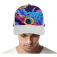 thumbnail image 3 of Retro Space Pattern Baseball Cap Classic Golf Cap Soft Dad Hat Multicolor Adjustable Low Profile Hat Unisex, 3 of 3