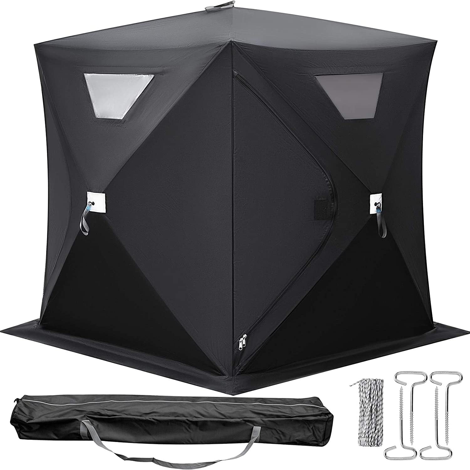 VEVOR Ice Fishing Shelter Tent 2 Person 300d Oxford Fabric Portable Ice