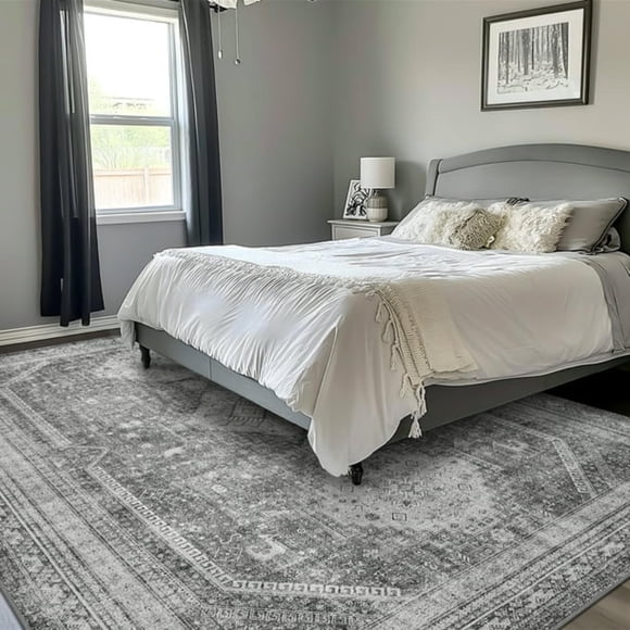 Refurbished KUETH 7FXBDJ6B06WX 3'x5' Area Rugs for Living Room, Ultra Thin Indoor Machine Washable Rugs for Bedroom Dining Room