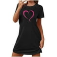 thumbnail image 2 of Sakmal Love Womens Moomoo Nightgowns Soft Valentines Short Sleeve Nightwear Heart Print Short Womens Nightgown L, 2 of 5
