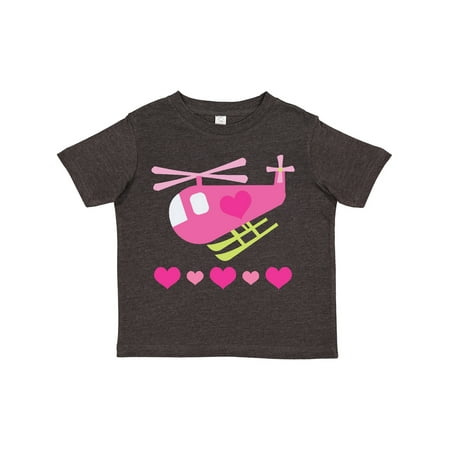 

Inktastic Valentine Pink Heart Helicopter Gift Toddler Boy or Toddler Girl T-Shirt