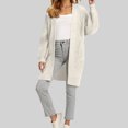 thumbnail image 2 of felwors Womens Long Cardigans Lightweight Open Front Long Sleeve Cardigan Sweater White, S, 2 of 5
