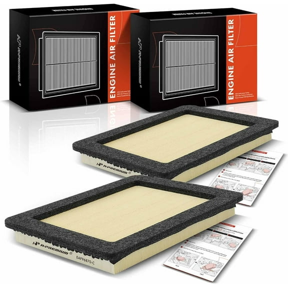 A-Premium 2-PC Engine Air Filter Compatible with Ford F-150 2004-2008, F-250 F-350 Super Duty 2005-2007, Expedition & Lincoln Navigator 2005-2006, Mark LT 2006-2008, V8 5.4L