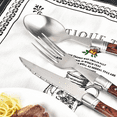thumbnail image 3 of Steak Knife Set - Stainless Steel - Rust Resistant & Easy to Maintain - Includes 5 Steak Knives,black color wood,steak knife,F23864, 3 of 5
