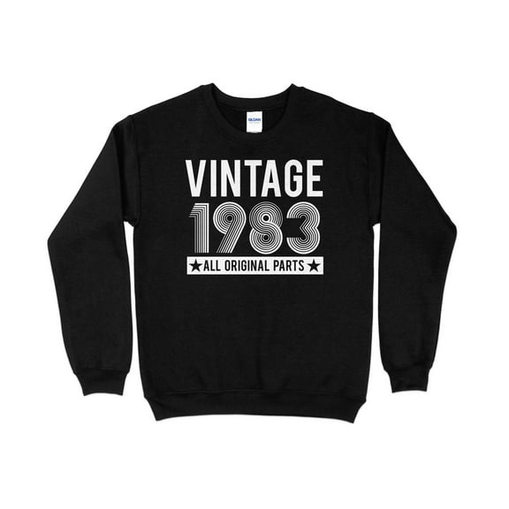 Womens' Vintage 1983 Original Parts, Birthday Sweatshirt, 40th Birthday Party