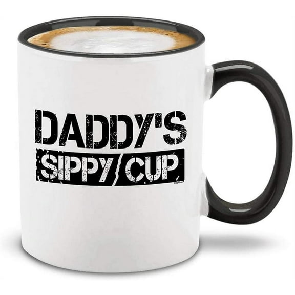 Shop4Ever Daddy's Sippy Cup Black Handle Ceramic Coffee Mug Tea Cup (11oz.)