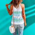 thumbnail image 3 of Camisetas sin mangas con cuello halter, chaleco de verano, camiseta elegante con bloques de color para mujer, 3 of 5