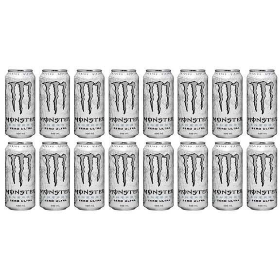 Monster Zero Ultra, Sugar Free Energy Drink, 16 fl oz Cans (Pack of 16)