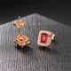 thumbnail image 4 of Teissuly Multicolor Earrings Color Zircon Single Full Diamond, Crystal Earrings(Platinum Rectangle) Teissuly WER202401222064, 4 of 9