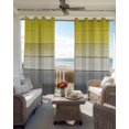 thumbnail image 4 of Yellow Gray Blackout Curtains, Light Blocking Print Window Curtains, Country Vintage Abstract Gradient Wooden Thermal Insulated Window Drapes for Living Room Kitchen Cafe 2 Panels, 84"W x 84"L, 4 of 9