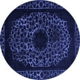 thumbnail image 1 of Ahgly Company Indoor Round Abstract Blue Modern Area Rugs, 7' Round, 1 of 4