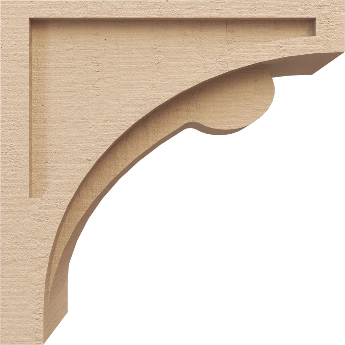 6"W x 12"D x 12"H Classic Viola Rough Cedar Woodgrain TimberThane Corbel, Primed Tan