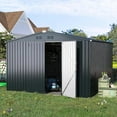 thumbnail image 6 of AECOJOY 10' x 10' Outdoor Storage Shed with Lockable Door Patio Metal Garden Storage Building in Dark Gray for Outside, 6 of 7