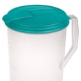thumbnail image 2 of Stérilite 1-Gallon Rond Pichet en Plastique et Bec Verseur, Transparent W / Couvercle de Couleur (18 Pack), 2 of 5