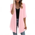 thumbnail image 2 of Fabrcox Shrug for Women Chiffon Open Front Long Women's Cardigans Short Sleeve Comfy Casual Sun Protection Lightweight Sheer Shawl L, 2 of 7