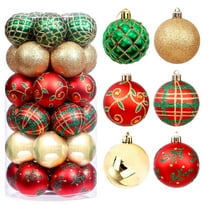 sruoe Christmas Tree Ornaments Balls, Christmas Ball Ornaments, Shatterproof Ornaments, Flocked Christmas Balls, Christmas Tree Hanging Baubles Ball for Party Holiday Decor