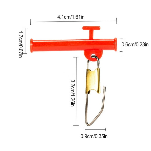 Reeffull 10 Pieces Fishing Snap String Hook Fish Release Clip Heavy-Duty Hooks Bracket Tackle Accessories Equipment Large /Small Red/L(10pcs) Other